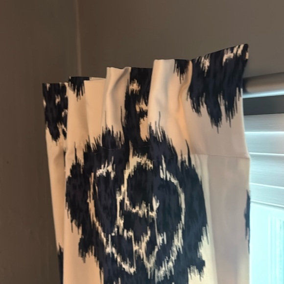 Navy and white curtain panels - set of 2 - Picture 6 of 12